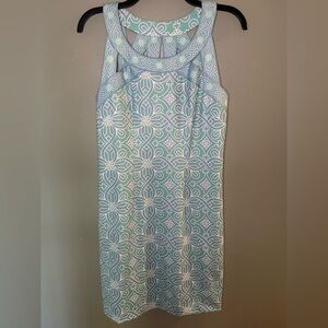 Gretchen Scott Small Coastal Strapless Dress in Teal and purple